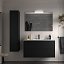 Conjunto completo mueble de baño Optimus suspendido 2 cajones black satin de Salgar